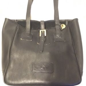 Vintage 90s Dooney & Bourke Black Leather Shopper